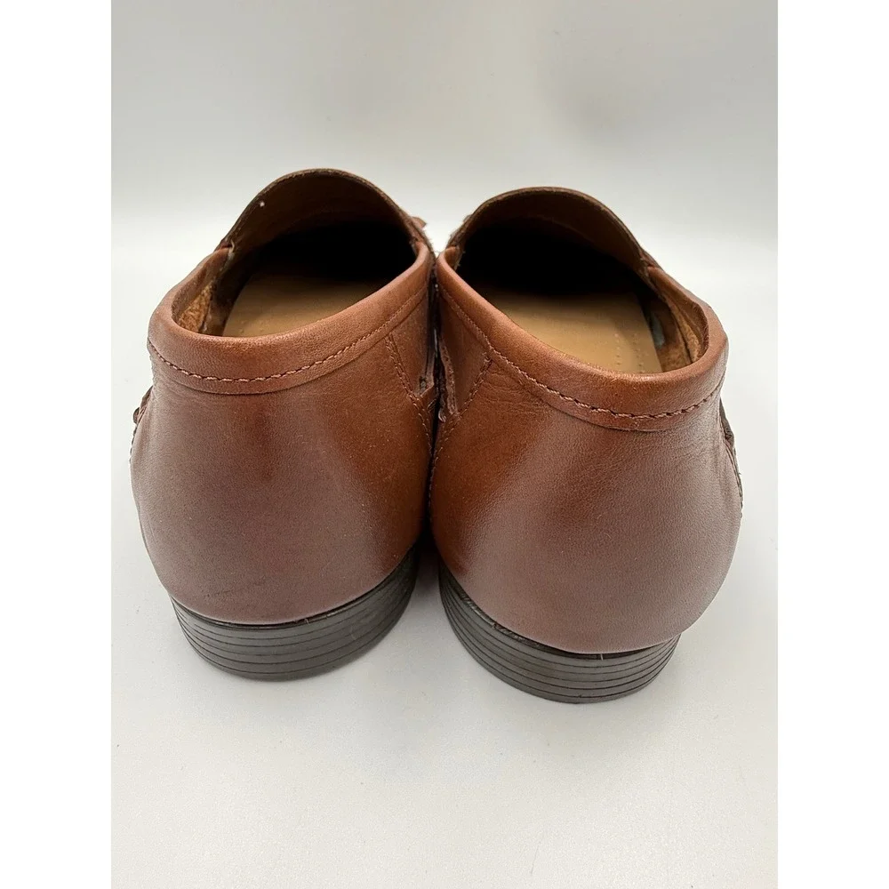 Nunn Bush Mohican Loafers Mens 9 M Brown Leather Kiltie‎ Tassel Woven Shoes